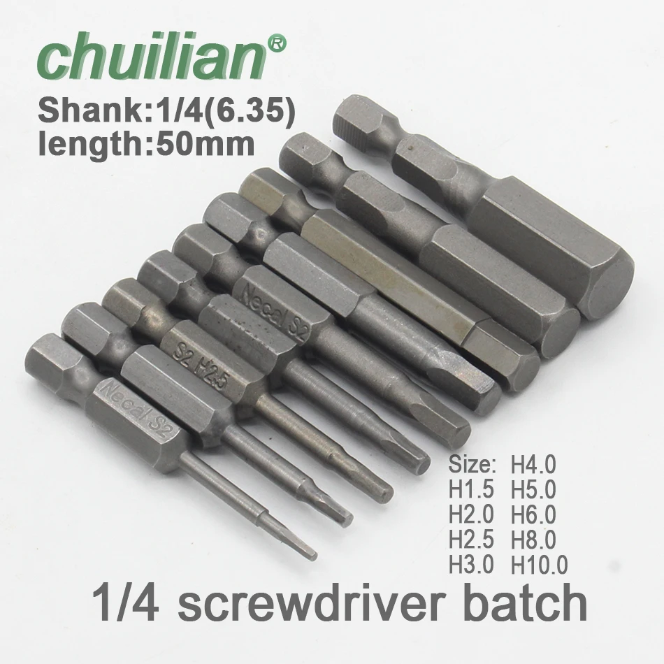 

1Pcs High Quality 50mm S2 Steel Inner Hexagon Head Screw Driver Screwdrivers Kit Hand Tools Magnetic Drill Screwdriver Set Bits
