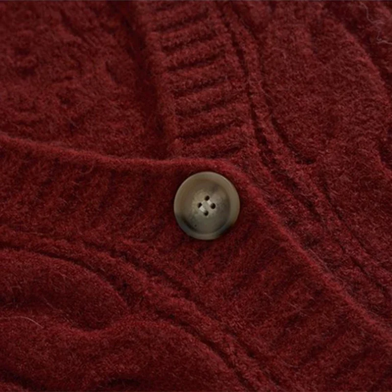 Xingqing Винтажный кардиган-свитер красный