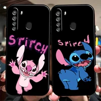 disney cartoon stitch phone case for samsung galaxy s20 s20fe s20 ulitra s21 s21fe s21 plus s21 ultra back black coque