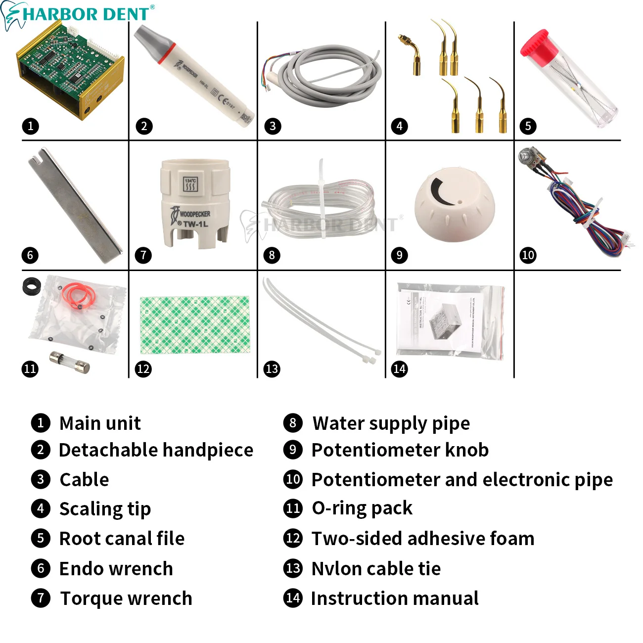 Стоматологический ультразвуковой скалер Woodpecker со светодиодным наконечником HW-5L