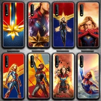 superhero captain marvel phone case for huawei p20 p30 p40 lite e pro mate 40 30 20 pro p smart 2020