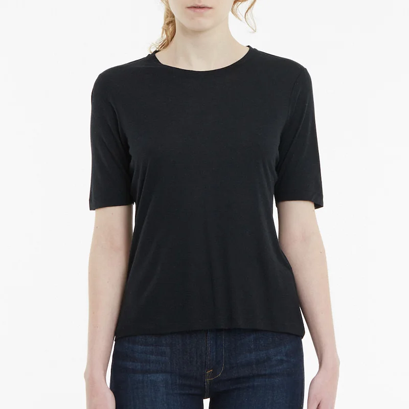 

Tote* summer women Tee blouse modal elastic O-neck short sleeves solid color classic all-match simple style