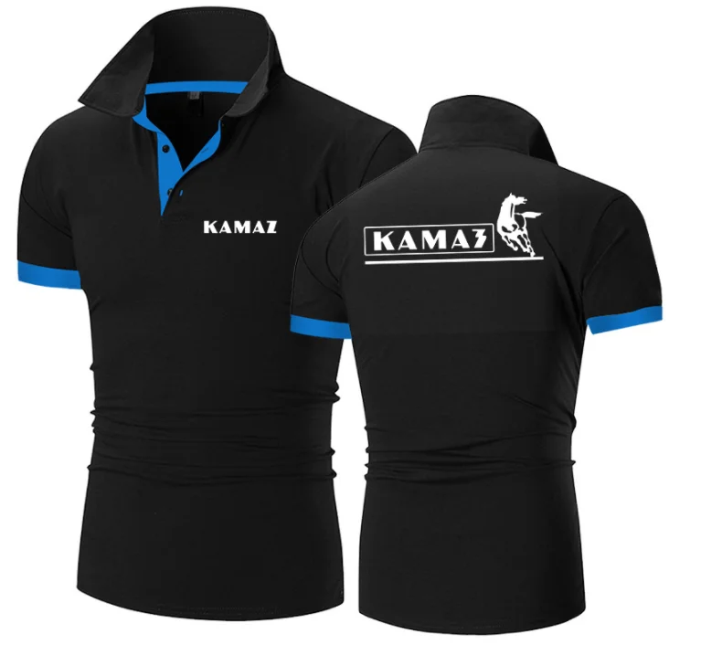 

Мужская хлопковая рубашка-поло, дышащая Повседневная рубашка с короткими рукавами для тенниса, гольфа, КАМАЗ, 2023