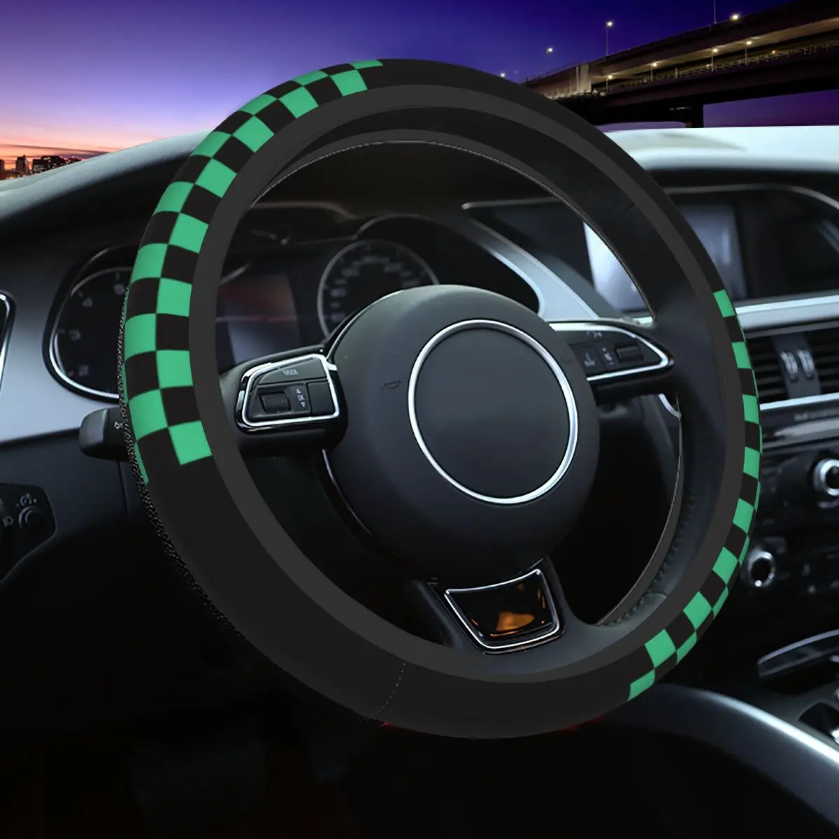 

37-38 Car Steering Wheel Cover Demon Slayer Anime Universal Kimetsu No Yaiba Kamado Tanjirou Car-styling Auto Accessories