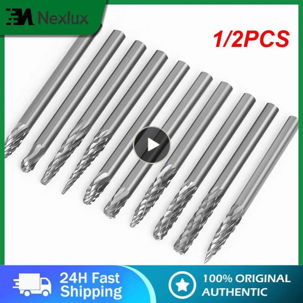 

1/2PCS Tungsten Carbide Rotary Burrs 3x3mm Rotary Tools Accessories Singe Cut and Double Cut Rotary Files