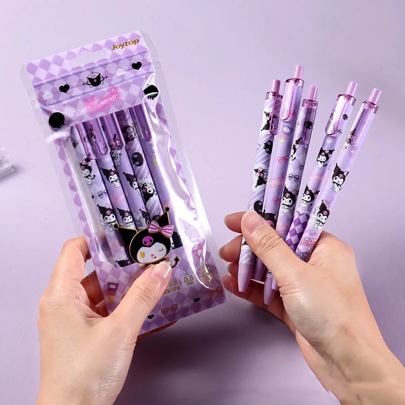 

Kawaii Sanrio Press Pen Cinnamoroll My Melody Kuromi Accessories Cute Beauty Cartoon Anime Study Work Sign Toys for Girls Gift