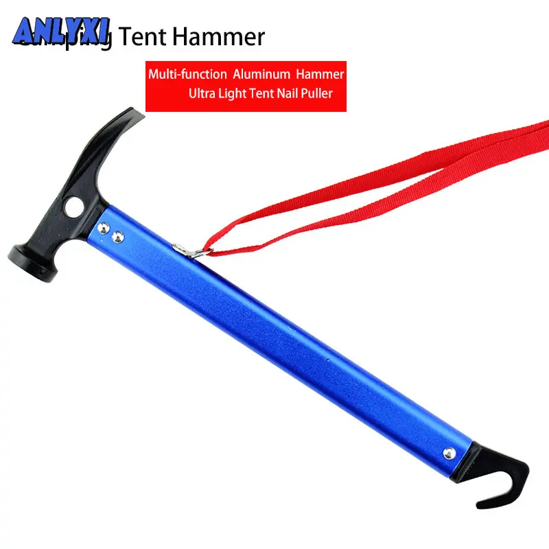 

Палатка с молотком для кемпинга, многофункциональная алюминиевая ульсветильник палатка, съемник гвоздей, аксессуары для палатки для домашних животных, инструменты для скалолазания и пешего туризма