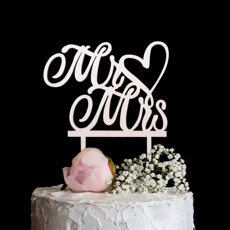 

Rustic Wedding Decor Wooden Letter Mr&Mrs Love Just Married Cake Topper Bride Groom Wedding Engagement Party Decoration Supp