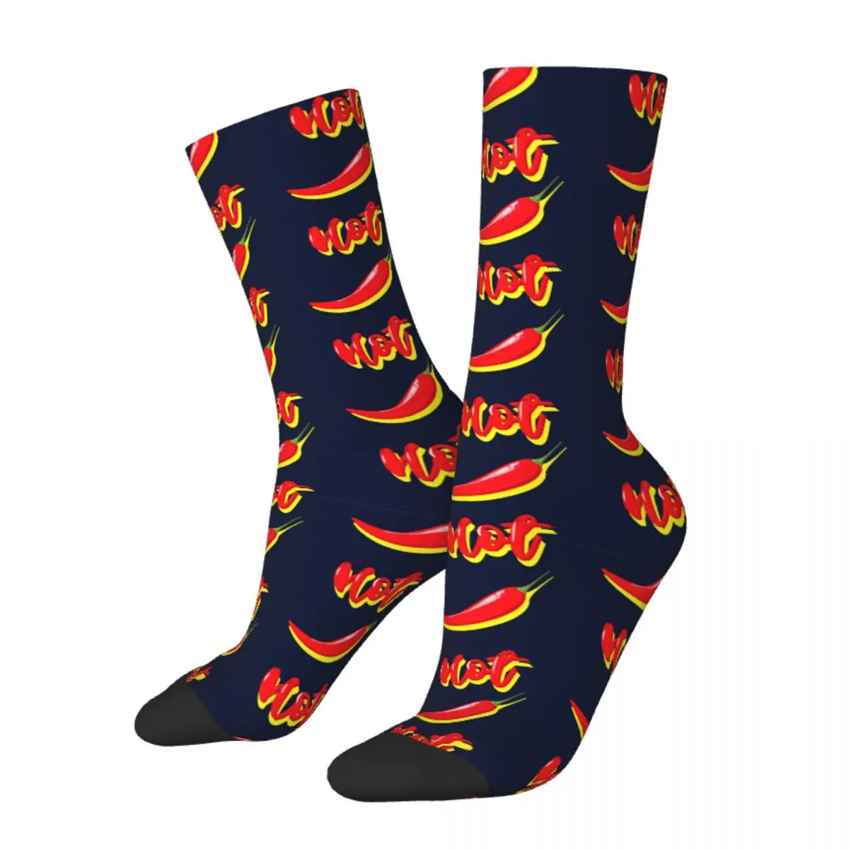 

Happy Funny Male Men Socks Harajuku Hot Chili Peppers Sock Hot Spicy Mexican Food Sport Women Sock Spring Summer Autumn Winter