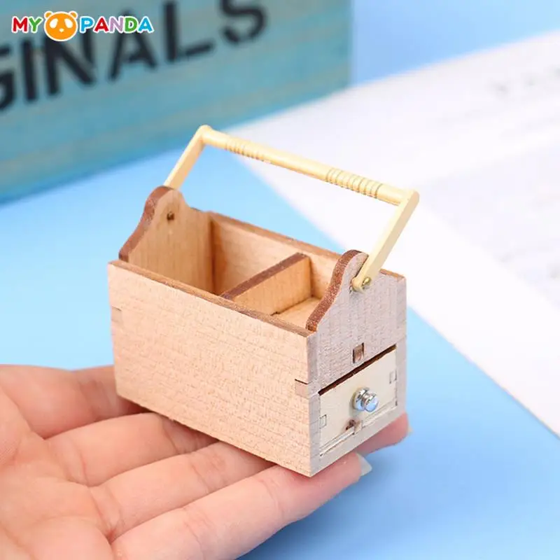 

1/12 кукольный домик Mininature, деревянные инструменты для ремонта, чехол для переноски, мини-набор инструментов, модель для кукольного домика, декор для жизни, ролевые игрушки