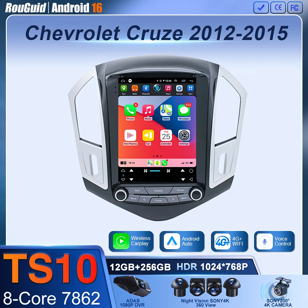 Фото 9.7-дюймовый экран, Android 16, автомобильная магнитола для Chevrolet Cruze 2012-2015, мультимедийный плеер, GPS-навигация, головное устройство, стереосистема, 5G Wi-Fi, 2DIN №2