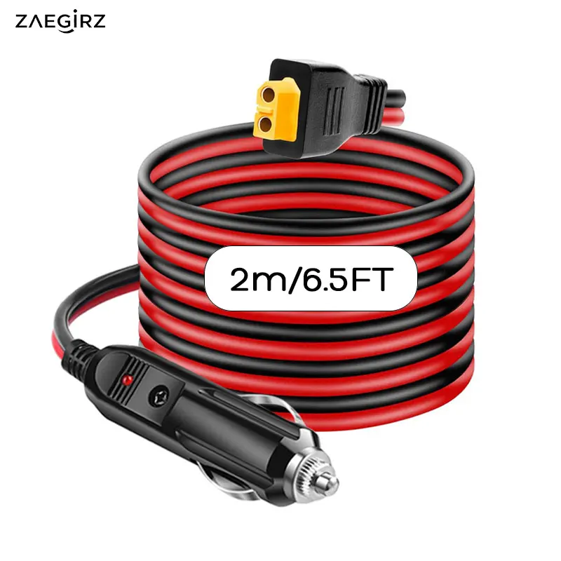 

Кабель 6м/20 футов 2м/6.5 футов 12В 24В от прикуривателя автомобиля к XT60 для ALLPOWERS R600 R1500 R2500 EcoFlow Delta River Anker Bluetti