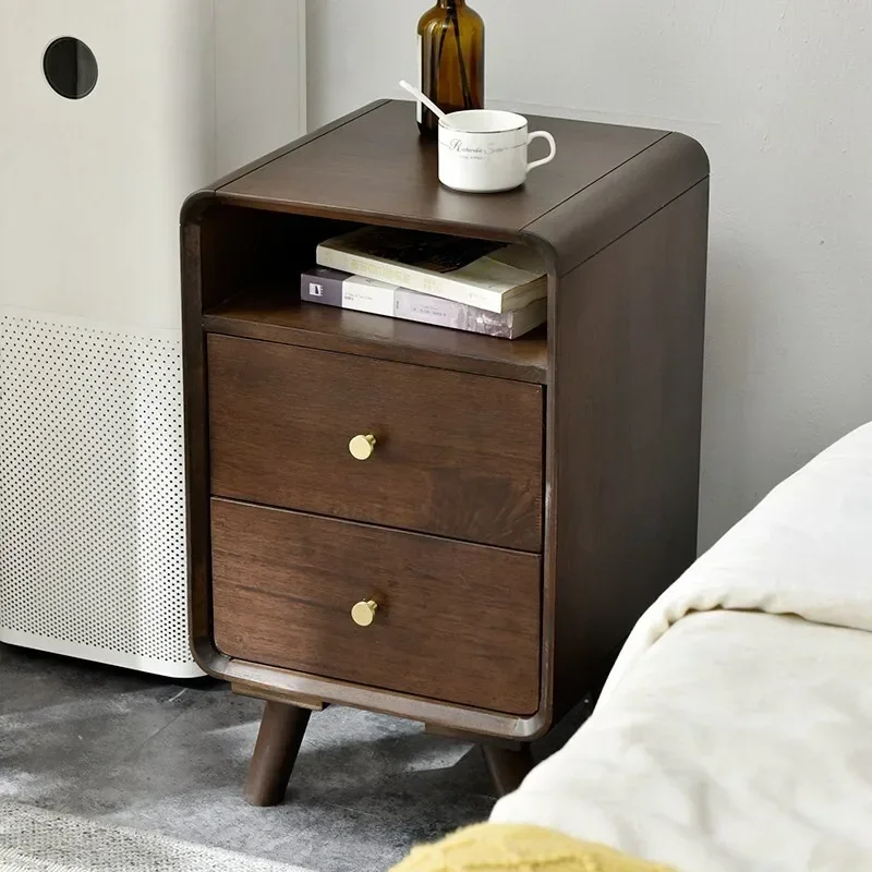 Простые тумбочки из цельного дерева для спальни современные прикроватные узкие
