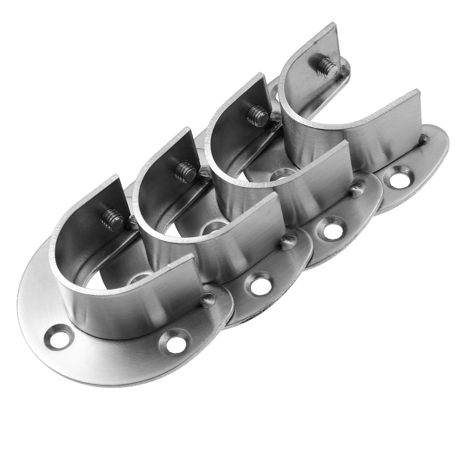 

4 pcs Flange Holder Wardrobe Rod Bracket Curtain Rod Rod Closet Rod Rod Holder Curtain Rods