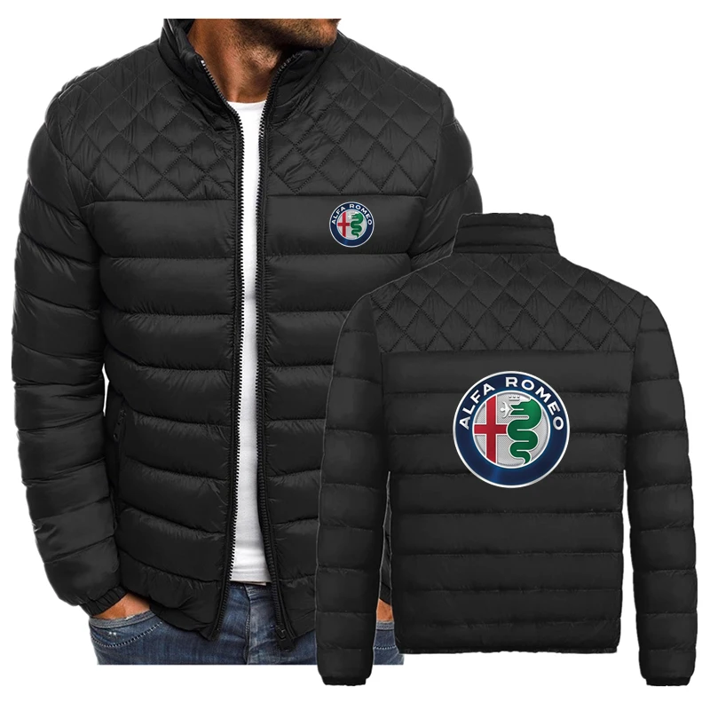 

Autumn winter ALFA ROMED men's cotton padded jacket simple and fashionable Ling grid cotton padded jacket men's fashion jacket