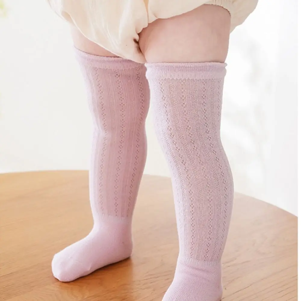 

Однотонные чулки до бедра, мягкие ранние гольфы в Корейском стиле, детские длинные носки для девочек, детские чулочно-носочные изделия