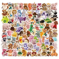 103050pcs cute plush toy hand account stickers cartoon animal luggage notebook refrigerator graffiti wholesale