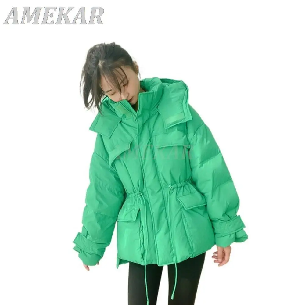 Winter Hooded Down Jacket Women 90% White Duck Down Puffer Feather Coat Female Thick Warm Fluffy Parkas  Windproof Snow Outwear