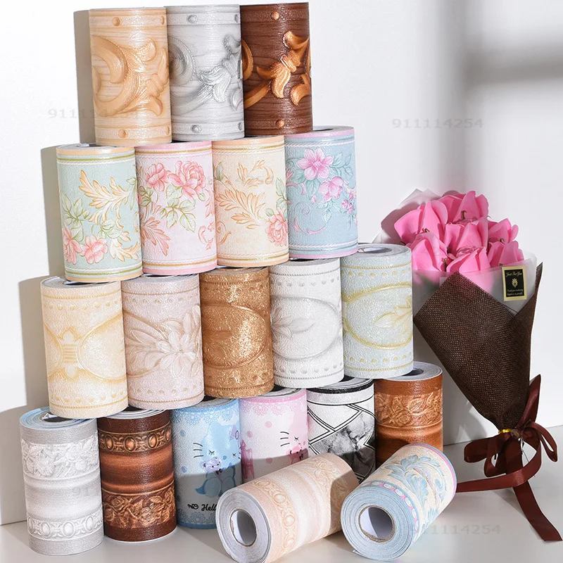 

Self-adhesive pvc skirting wall brick self-adhesive waist line sticker waterproof living room bedroom ground line wall