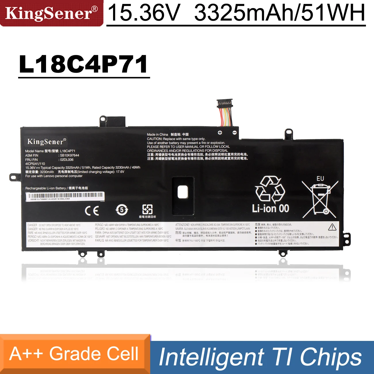 Аккумулятор KingSener L18M4P72 L18C4P71 для Lenovo Thinkpad X1 Carbon 7th 2019 2020 серии L18L4P71 SKB10K97642 02DL004 02DL005 -