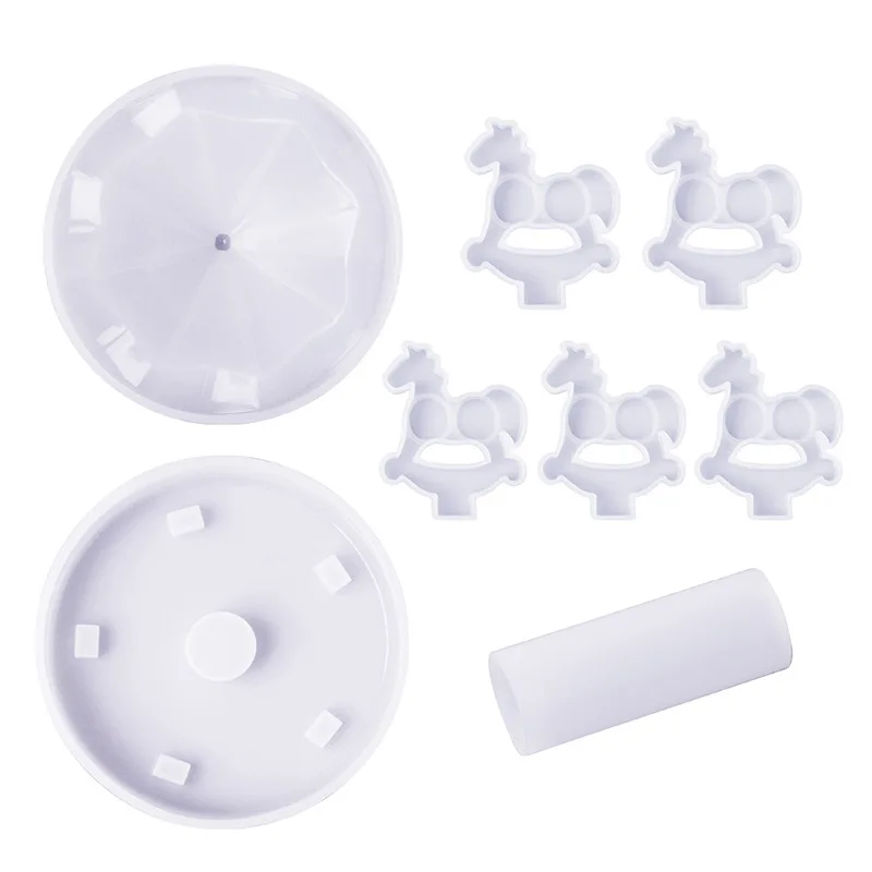 Форма в виде карусели из смолы настольная лампа сделай сам с вращающейся лошадью