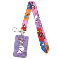 color mickey mouse anime lanyard badge holder id card lanyards mobile phone rope keys lanyard neck straps keychain keys ring