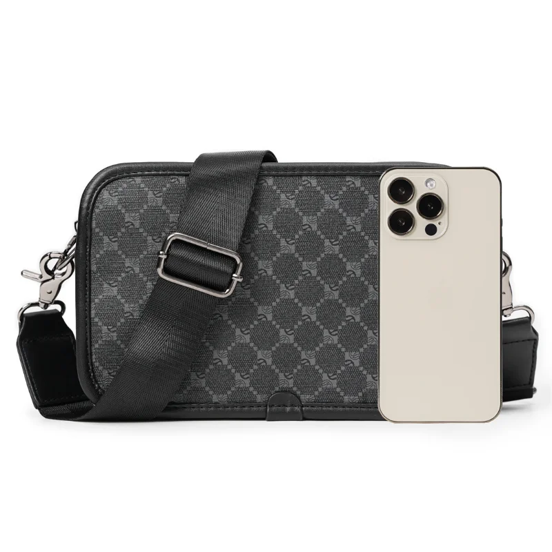 Fashion Floral Printed Men's Crossbody Bags Square Shoulder Bag Men Women Small Crossbdoy Bag Box Shape Sling Bag Handbag Purse