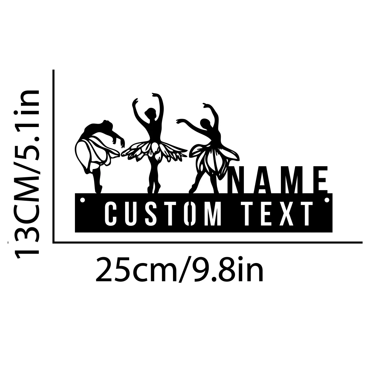 Персонализированная металлическая табличка с именем балерины