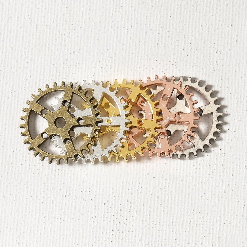 100pcs 25mm Retro Round Cogs Gears Six Hole Steampunk Hollow Out Pendants Charms for Necklace Braclet DIY Jewelry Wholesale