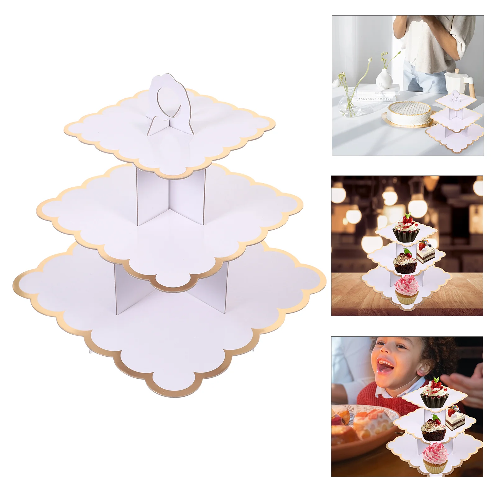 

Cake Tower Stand Cupcake Dessert Holders Party Holder Display Tray Cardboard Serving Platter Server Dishchristmas Year Supplies
