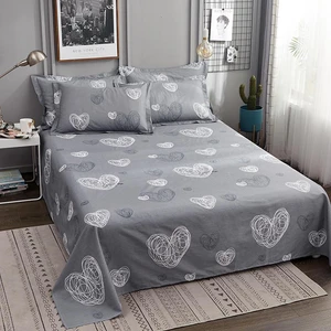 DIMI Pure Cotton Heart Printed Double Top King Sheets (no pillowcase) 1 pc 100%Cotton Bed Sheet Single Size Kids Bed Linen