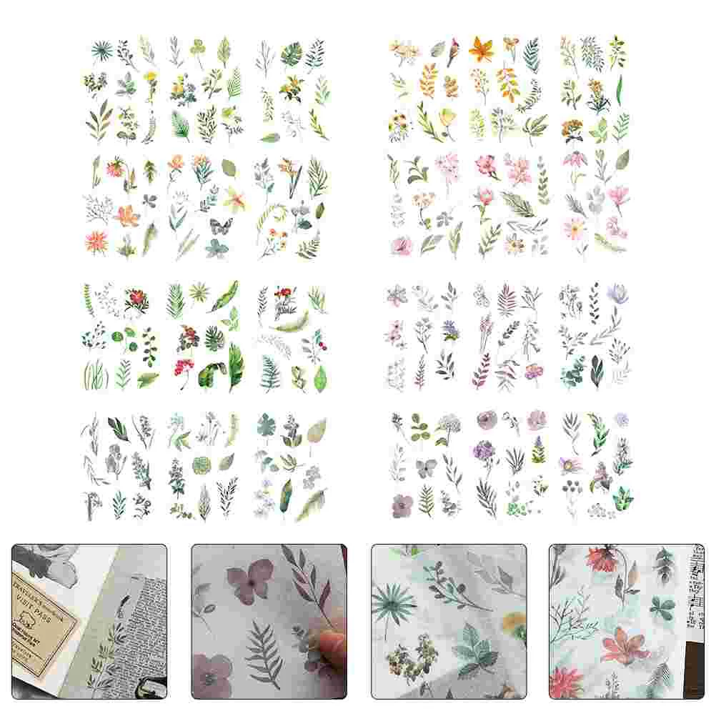 

24 Sheets of Decorative Scrapbook Stickers Multi-function Flower Stickers
