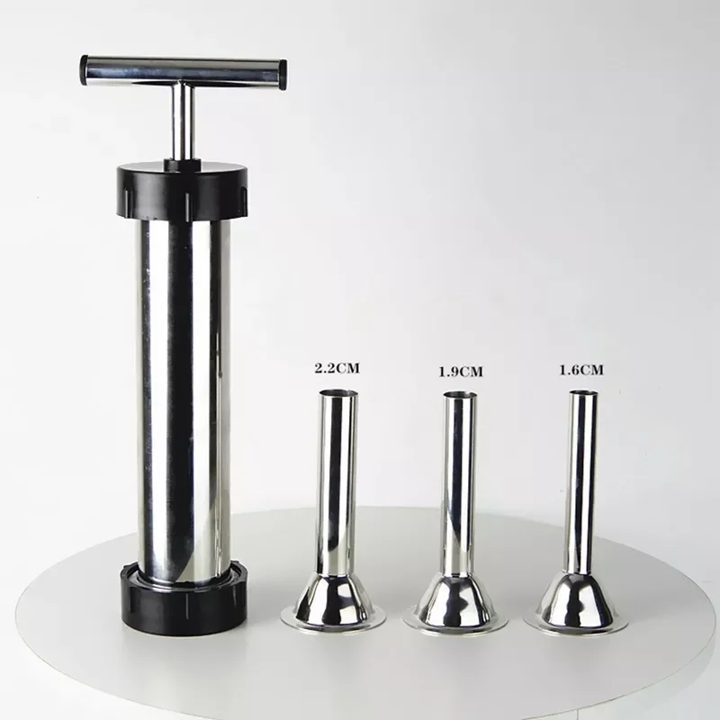 

NEW2022 Syringe Meat Filler Kitchen Tools Manual Sausage Hot Dog Maker Stainless Steel Sausage Stuffer Homemade Sausage Filling