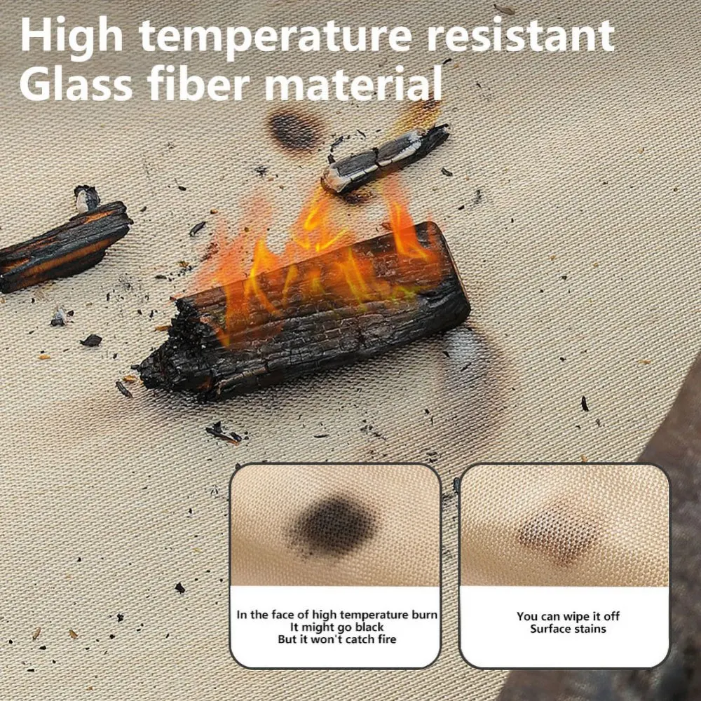 

Огнестойкая ткань для кемпинга, огнестойкий изоляционный коврик, одеяло, теплоизоляционный коврик с покрытием из стекла, уличный коврик дл...