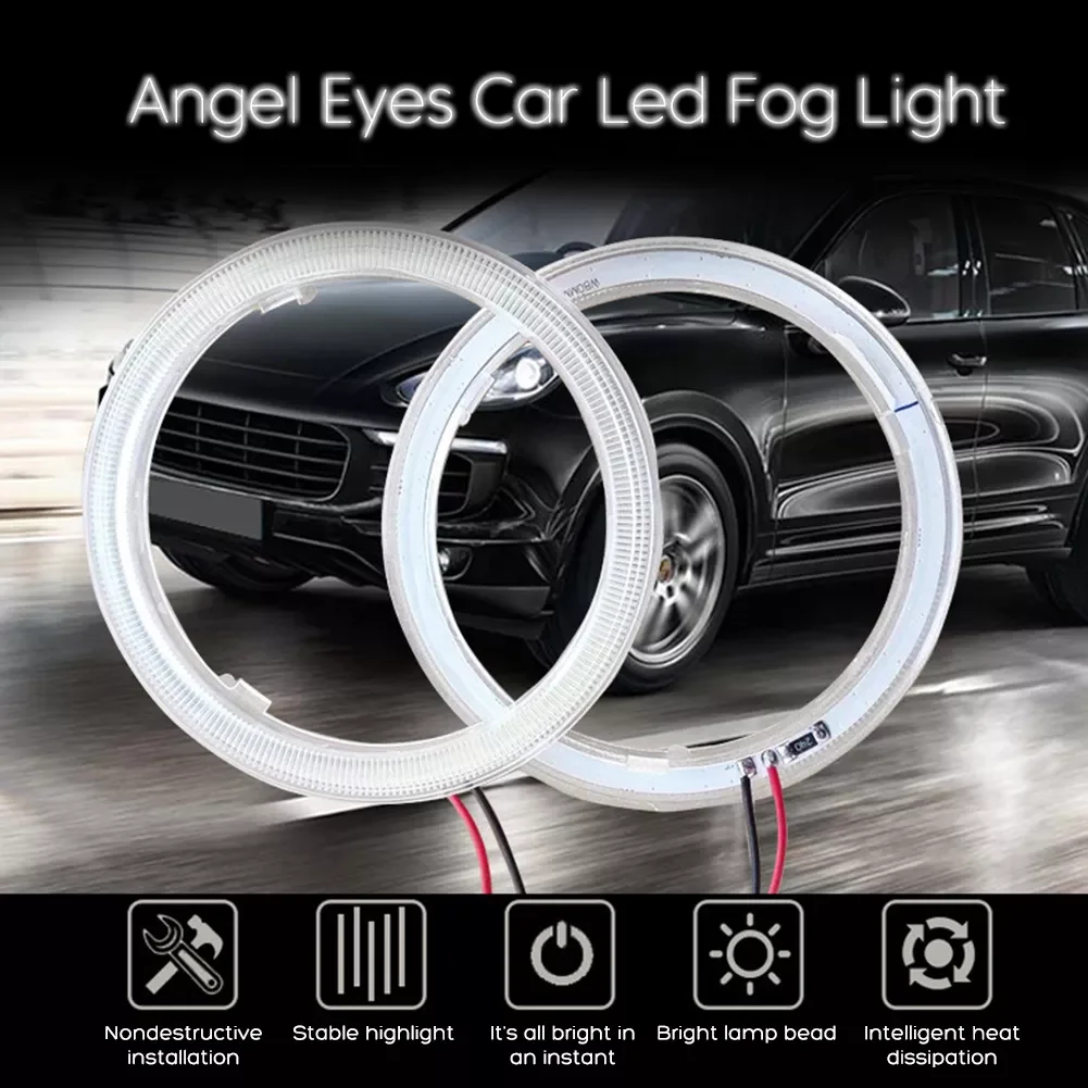 

NEW2023 Super Bright Halo Rings COB LED Angel Eyes Headlight 60mm 70mm 80mm 90mm 100mm 110mm 120mm Car Motorcycle DRL Light Bulb