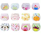 Детские хлопковые подгузники, многоразовые подгузники, эргономичные моющиеся подгузники для новорожденных, дышащие трусики с бордовым принтом