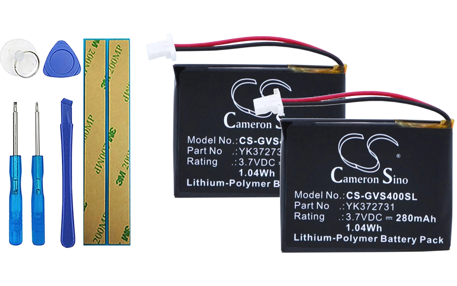

2pack 280mA Battery for Golf Buddy Voice Plus, VS4 GPS Rangefinder, VS4 Voice PL482730, YK372731