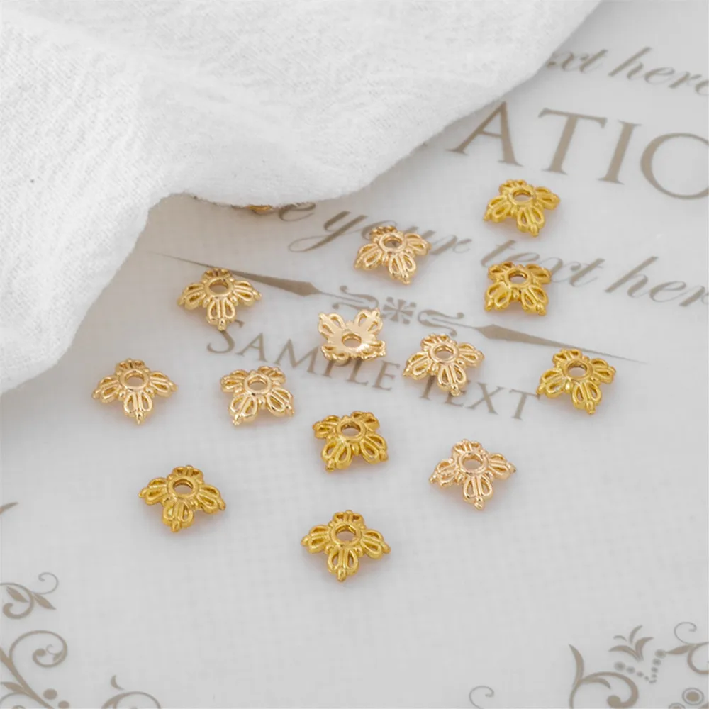 

14K color-preserving gold bead accessories Flower holder series diameter 6mm flower holder DIY accessories 100pcs