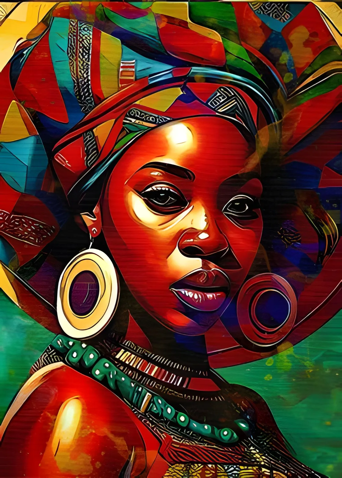 

JMINE Colorful African Woman Big African Wall art print canvas oil painting decoration poster for girls room