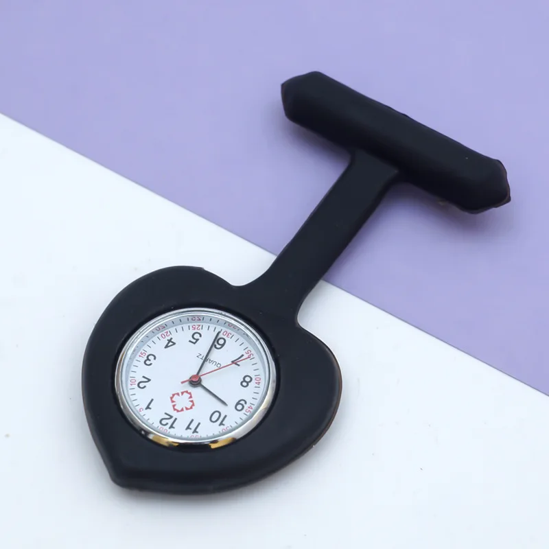 silicone heart shaped nurse student watches for doctors gift Wholesale Nurse watch customization simple pocket watch