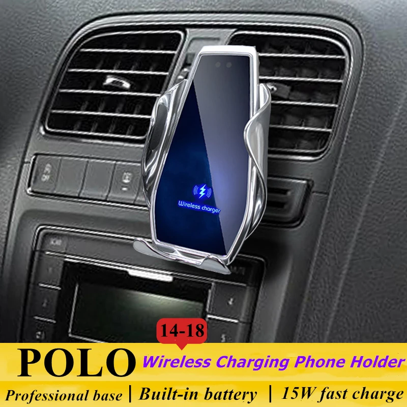 

Dedicated for VW Volkswagen Polo 2014-2018 Car Phone Holder 15W Qi Wireless Charger for iPhone Xiaomi Samsung Huawei Universal