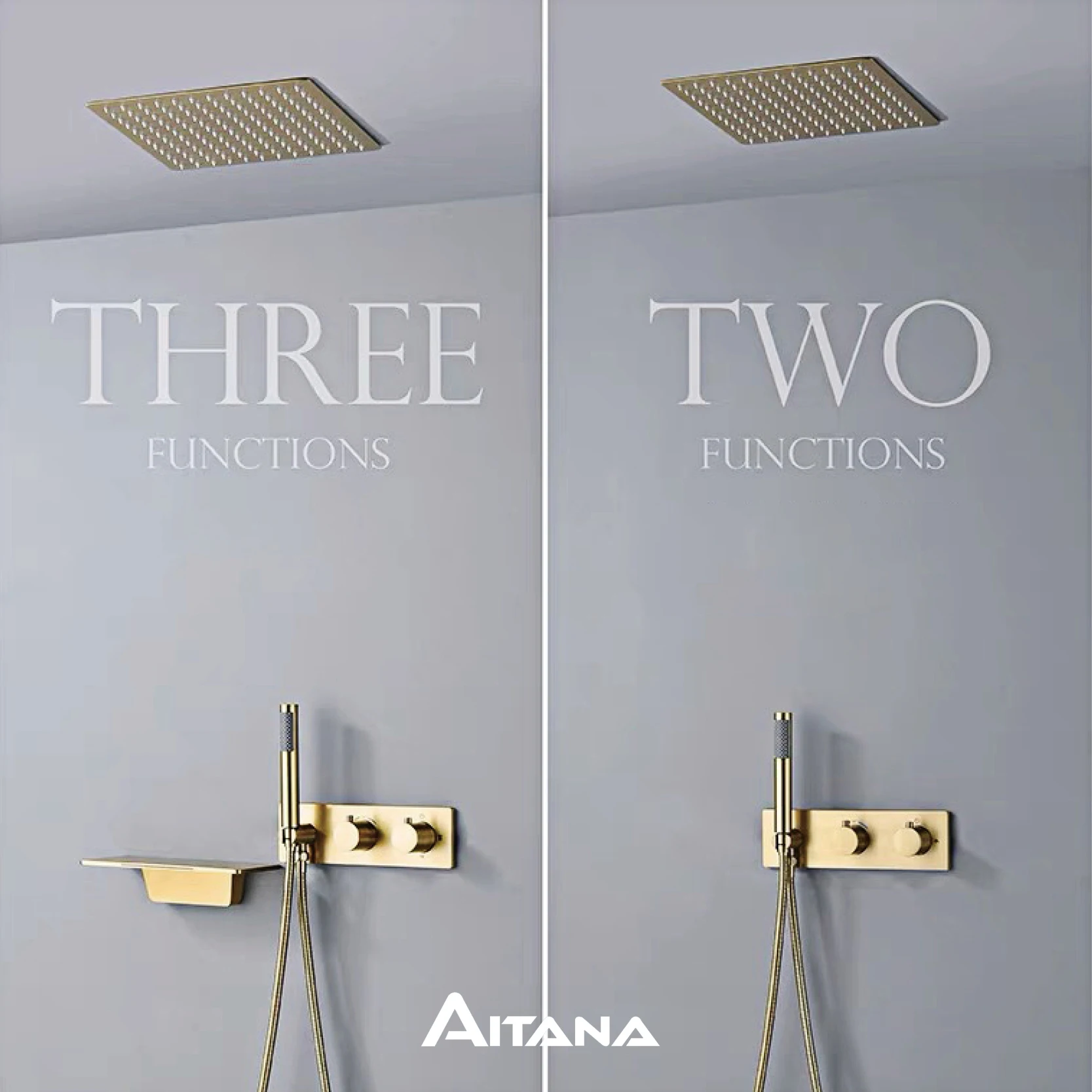 Скрытый потолочный смеситель Водопад для душа черный комплект ванной комнаты