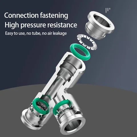 10 шт. PE PY 4/6/8/10 из нержавеющей стали 304, металлическая пневматическая быстроразъемная муфта, фитинг для воздушной трубы высокого давления, устойчивый к коррозии