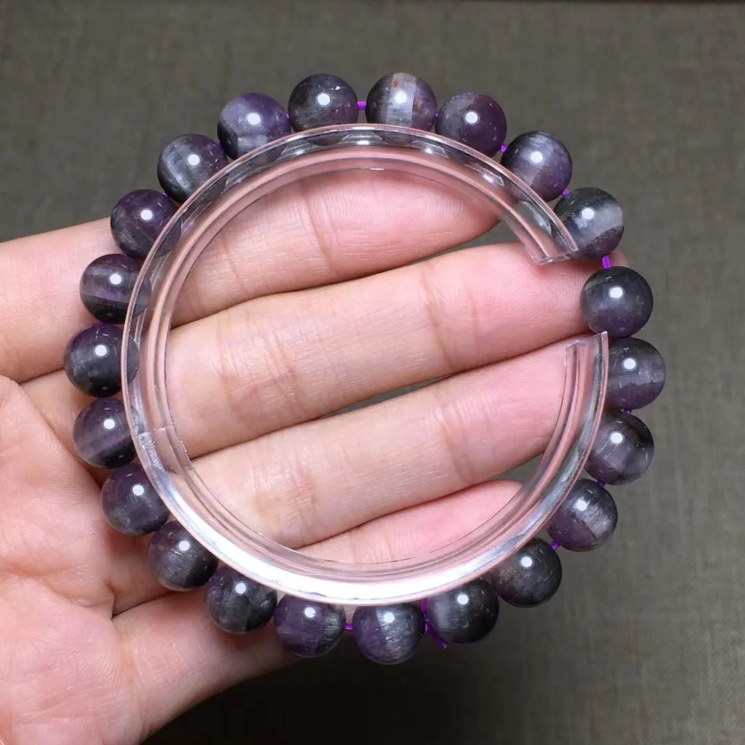 

8 мм натуральный фиолетовый ауралит 23 камень браслет для женщин леди мужчин лечебный подарок на любовь красивые хрустальные бусины ювелирн...