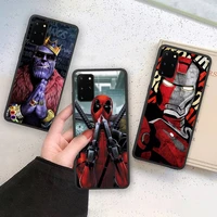 marvel iron man deadpool venom spiderman phone case soft for samsung galaxy note20 ultra 7 8 9 10 plus lite m21 m30s m51 cover