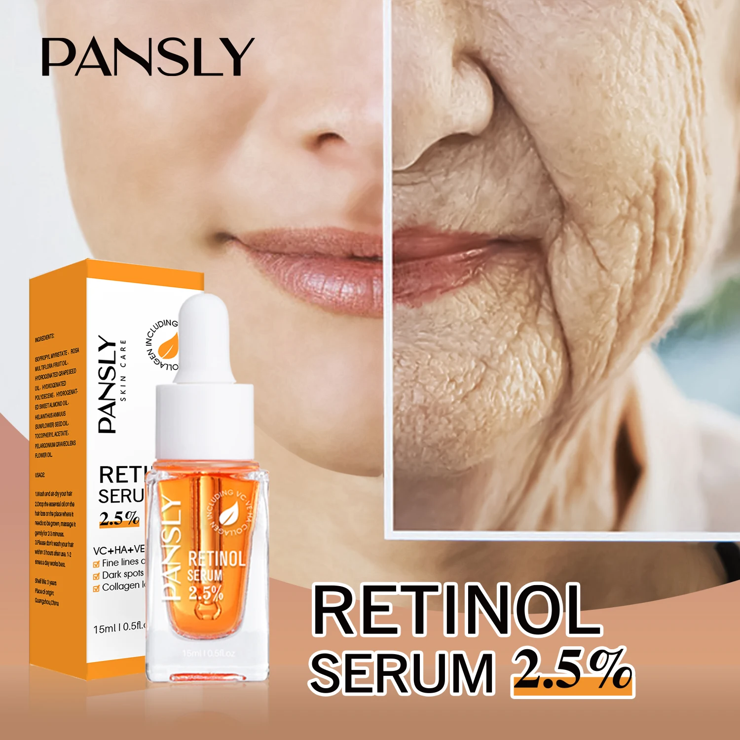 

PANSLY Retinol 2.5% Serum Granactive Retinoid Anti-aging Anti-wrinkle Exfoliate Fade Wrinkle Dark Spots