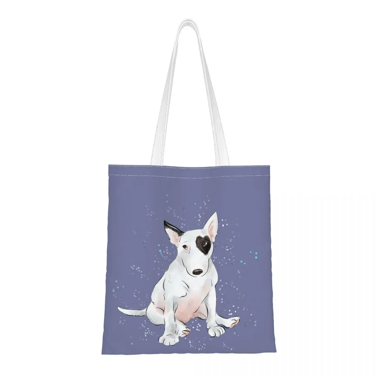 

English Bull Terrier Dog Women Shoulder Bags Reusable Shopping Bags Aesthetic High Capacity Canvas Tote Bag Foldable Shopper Bag