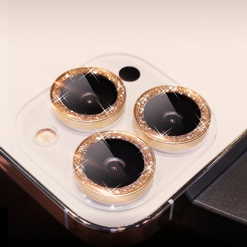 

For iphone13promax lens film female gold sequin camera rhinestone mobile phone rear lens sticker camera protective film