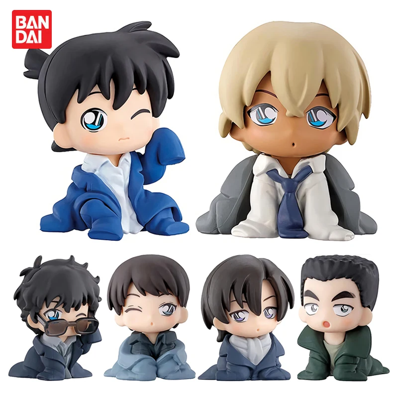 

Bandai Genuine Capsule Detective Conan Children Sitting Doll Jimmy Kudo Desktop Kawaii Ornament Anime Hand Model Halloween Gift