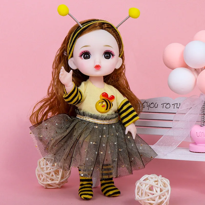 

6 дюймов милая кукла с одеждой костюм мультяшная пчела 1/8 Bjd 16 см высота платье кукла игрушка подарок на день рождения для девочек
